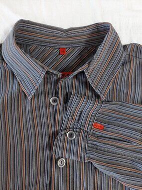 Signum Men's Size M Shirt distinctive multicolored stripe Smart-Casual Or Casual